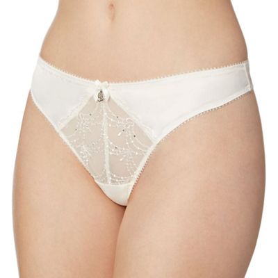 Ivory bridal lace thong